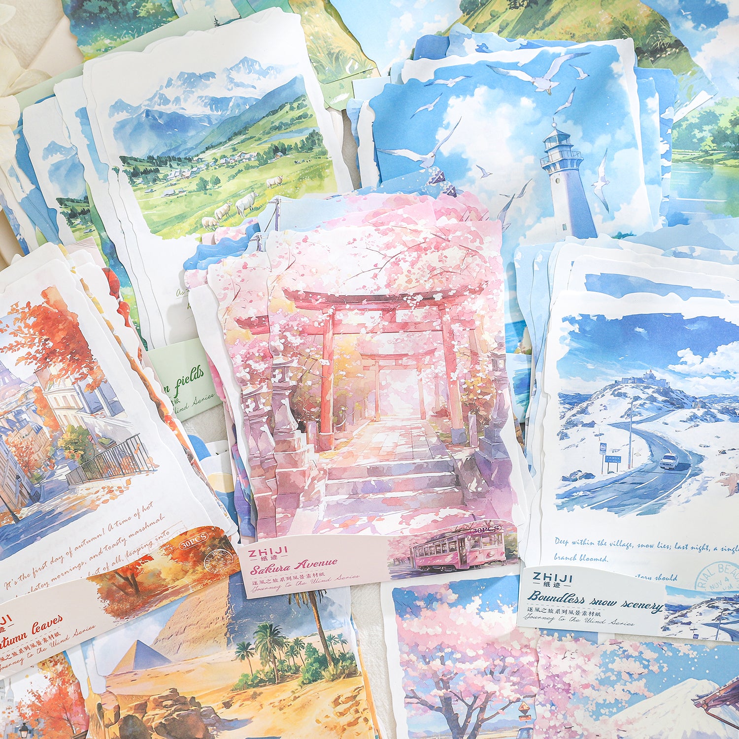 0403 Journey to the wind Series Paper-30Pcs each pack