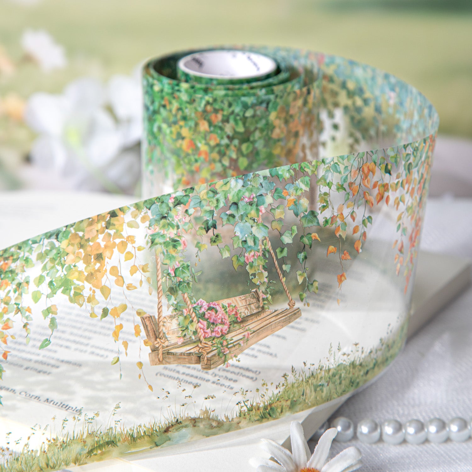 0731 Flowers and Swings PET tape -8CM*2M