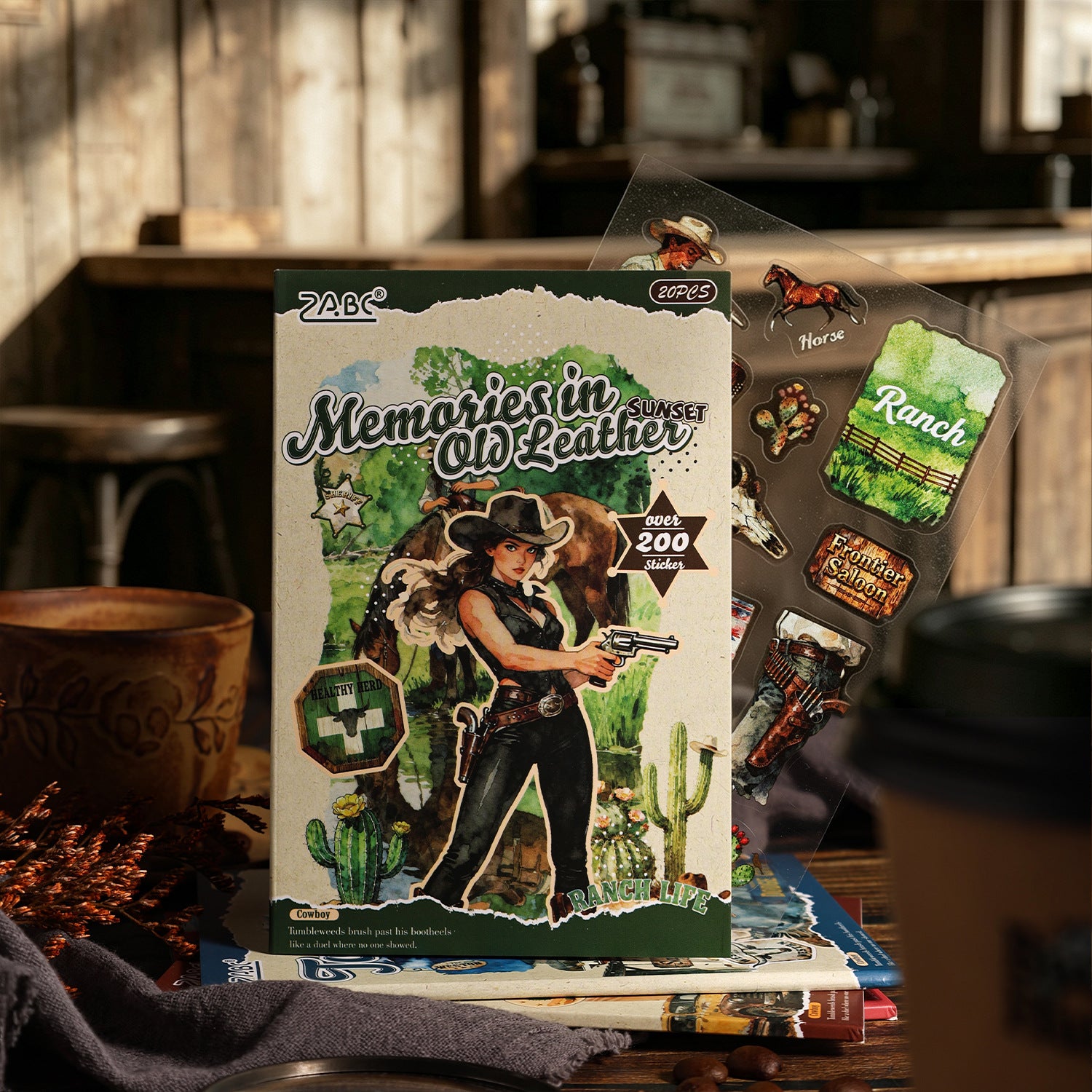 Wild West Rhapsody PET Sticker Book -20Pcs each pack