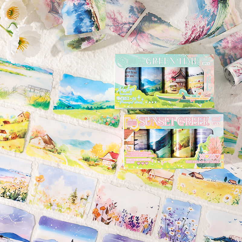 0717 Scenery PET Tape Set 4 rolls 8cm*2m