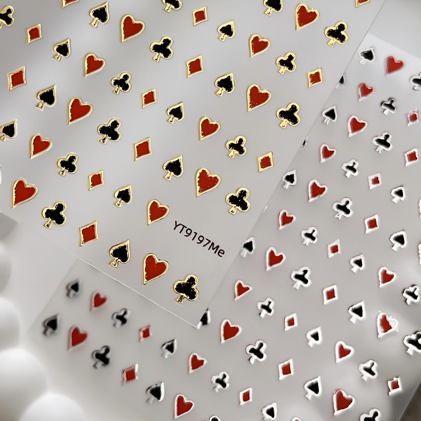 M324- Poker Embossed Mini sticker 1 Pcs