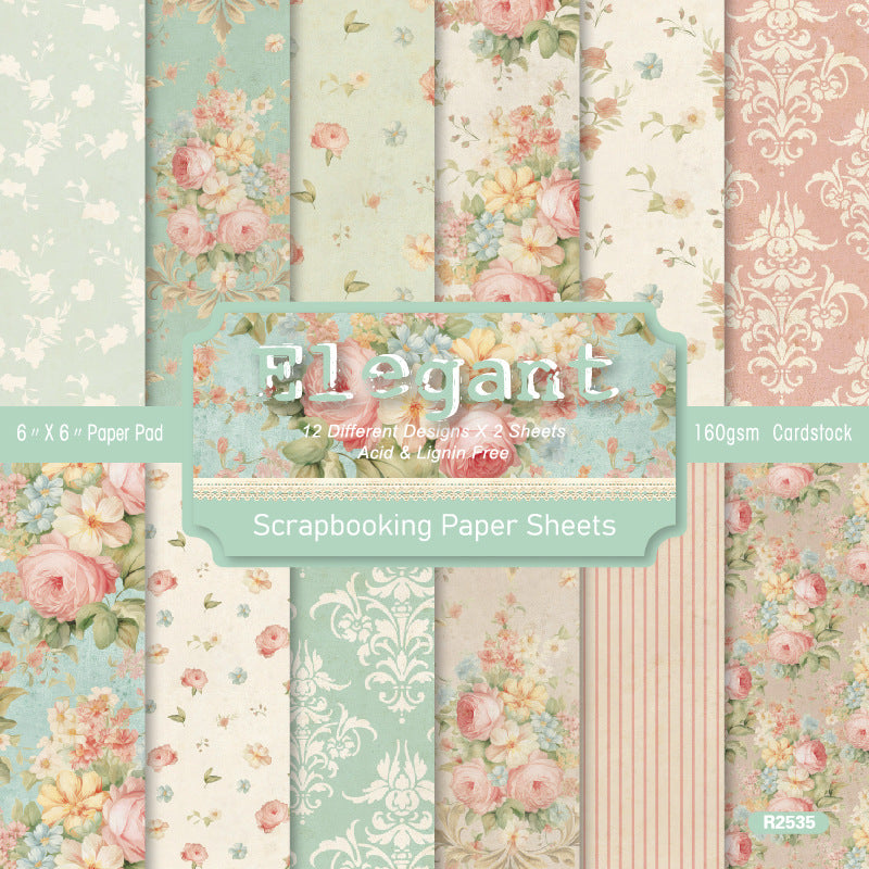 0509 Elegant background paper R2545 -24Pcs each pack