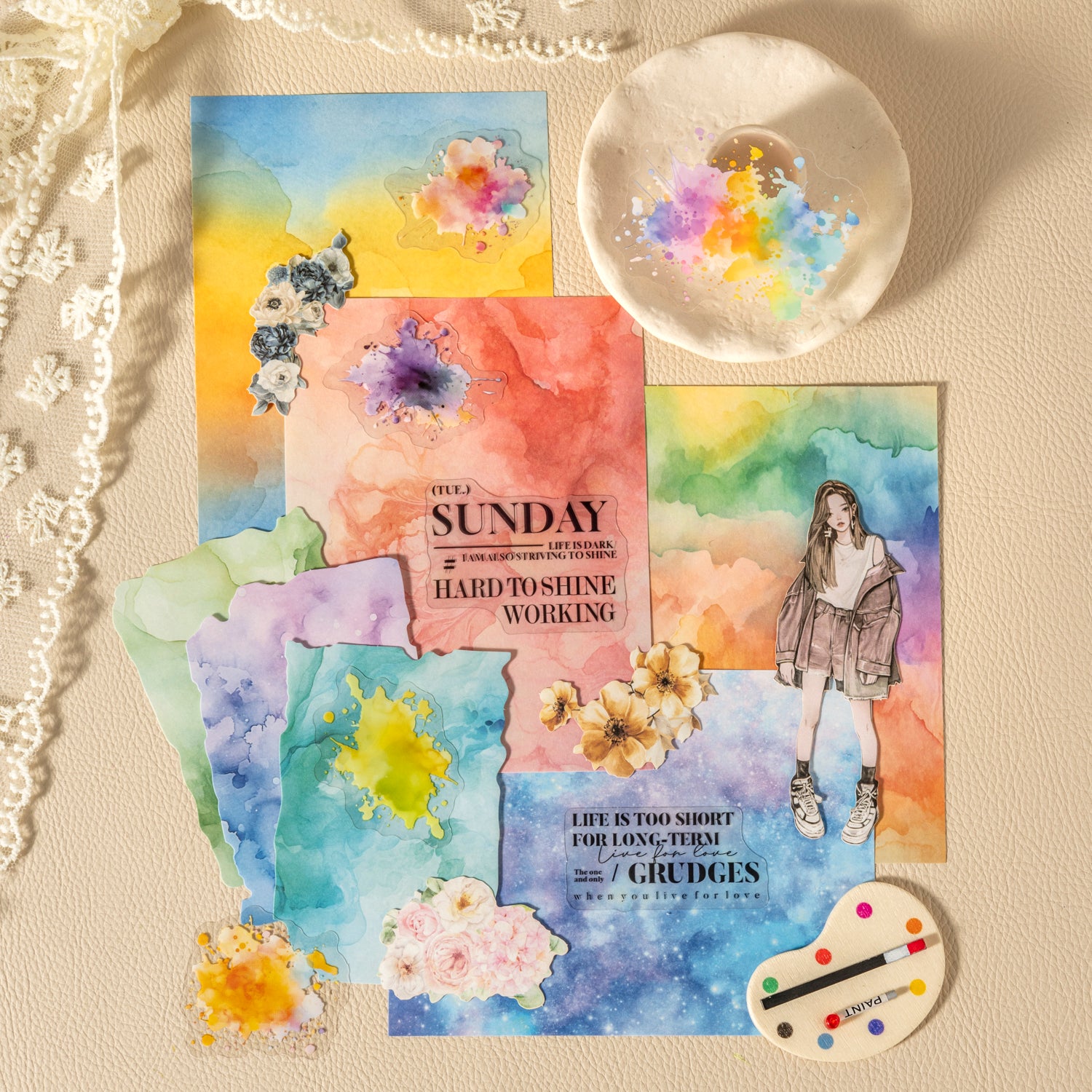 0528 Girl and ink Series Solid & PETk Mixed pack - 48Pcs each pack