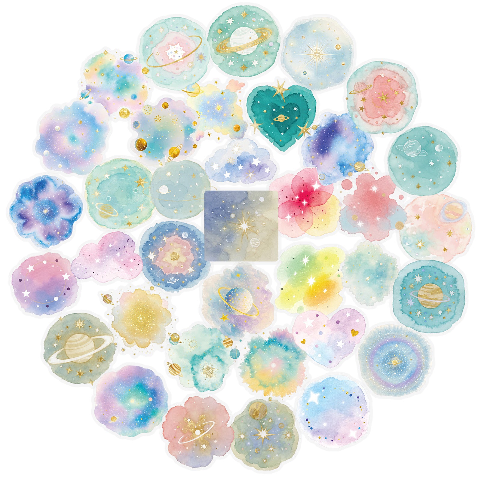 0919 56 Watercolor starry sky PET sticker