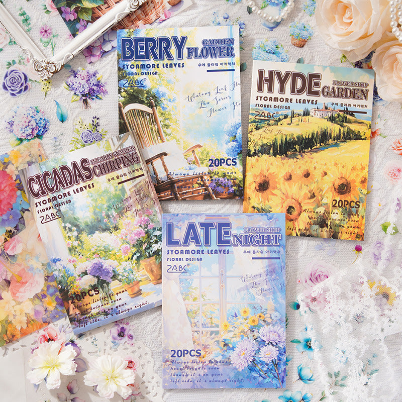 0524 Garden precut PET Sticker book -20Pcs each pack