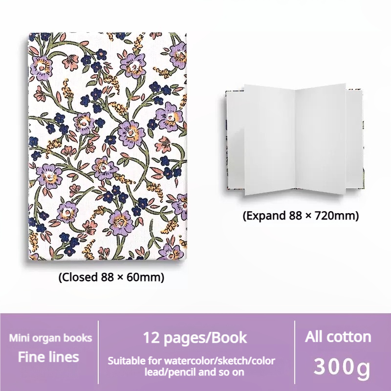 0729 Mini accordion watercolor book