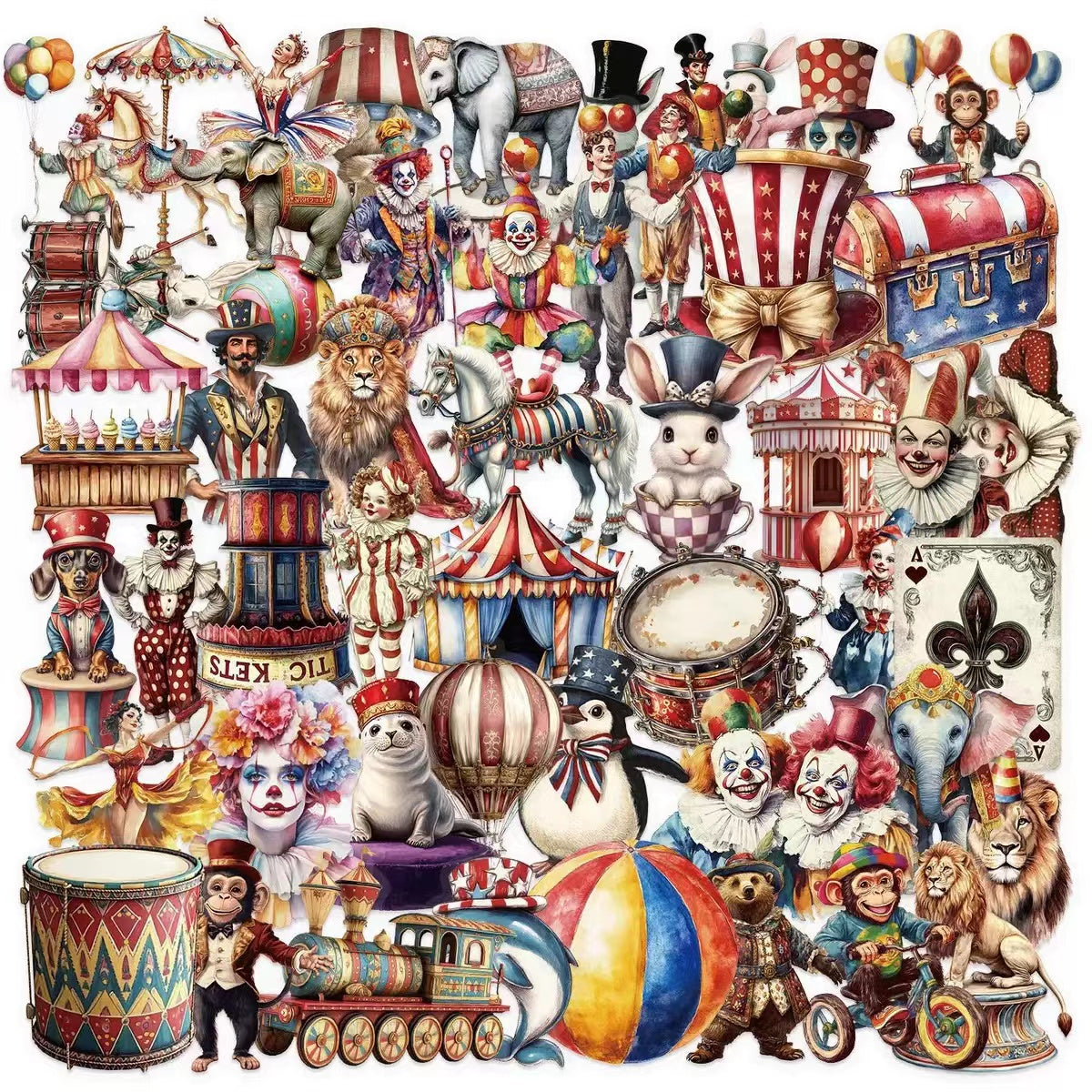 0508 50 Circus PET stickers