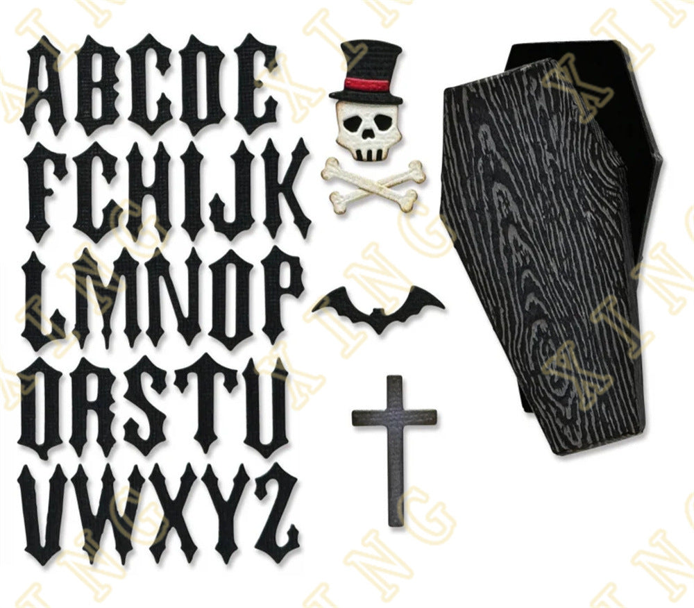 0324 Dark letters die cut