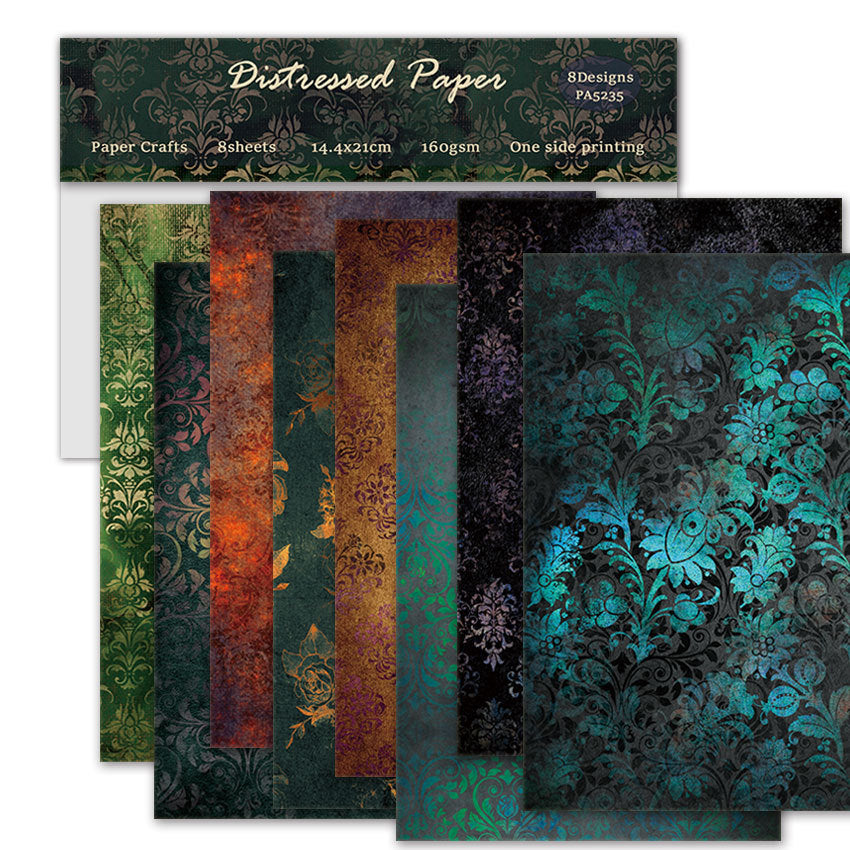 0716 A5 Vintage background paper PA5235 -8Pcs each pack