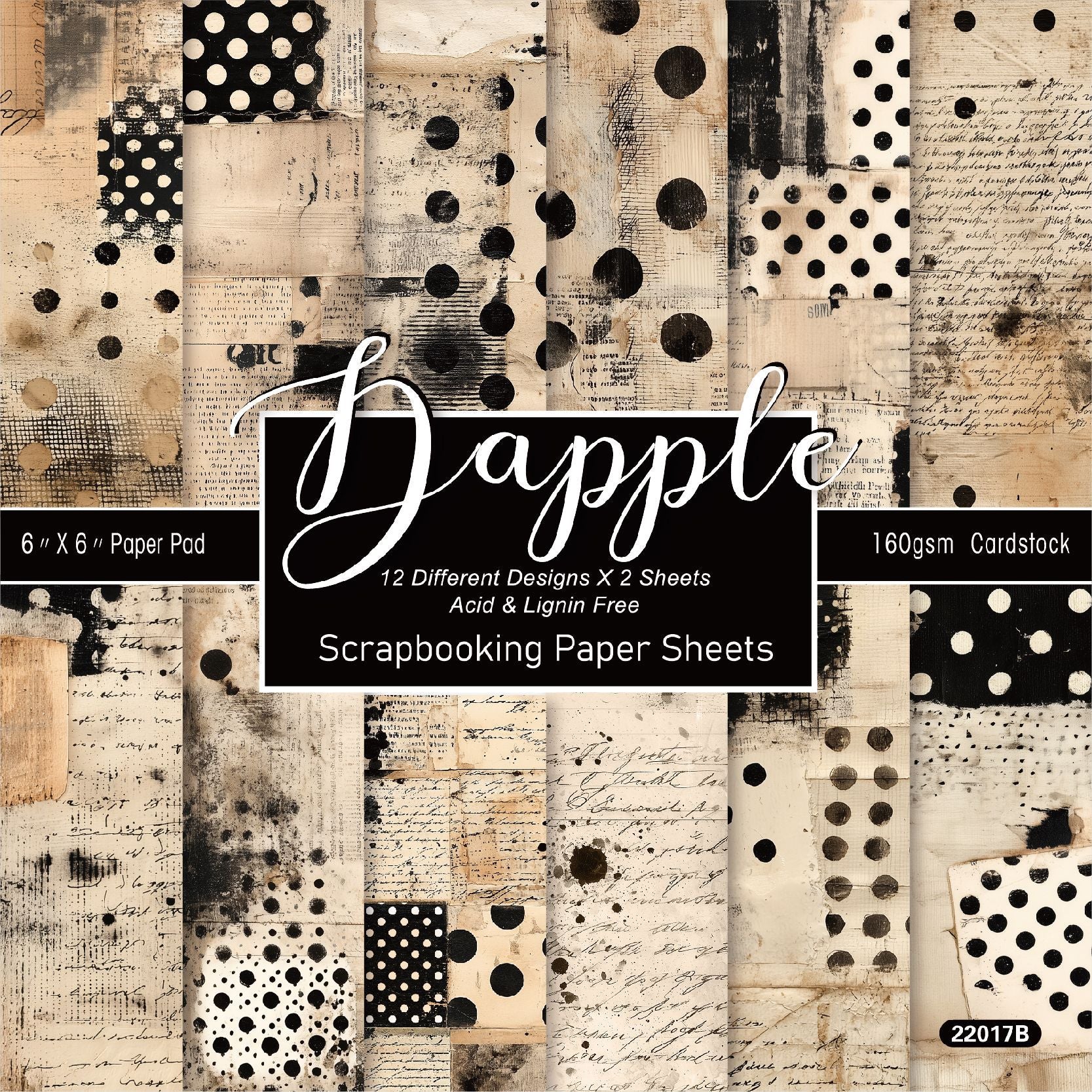 Vintage Dapple Background Paper -24Pcs each pack