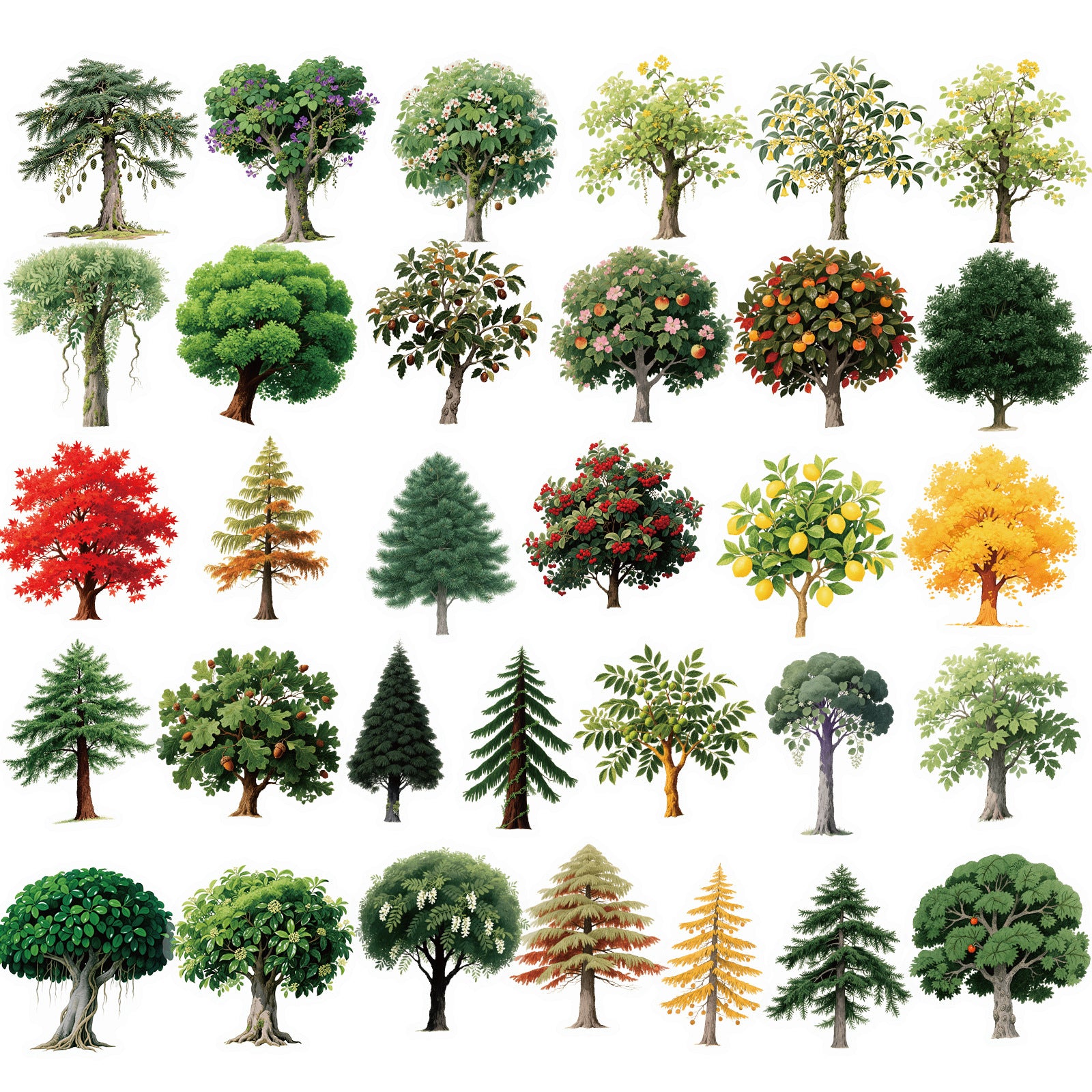 260128 56 Forest plants PET Sticker
