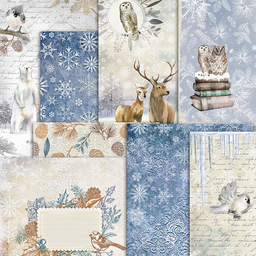 A5 Winter background paper PA5204 -8Pcs each pack