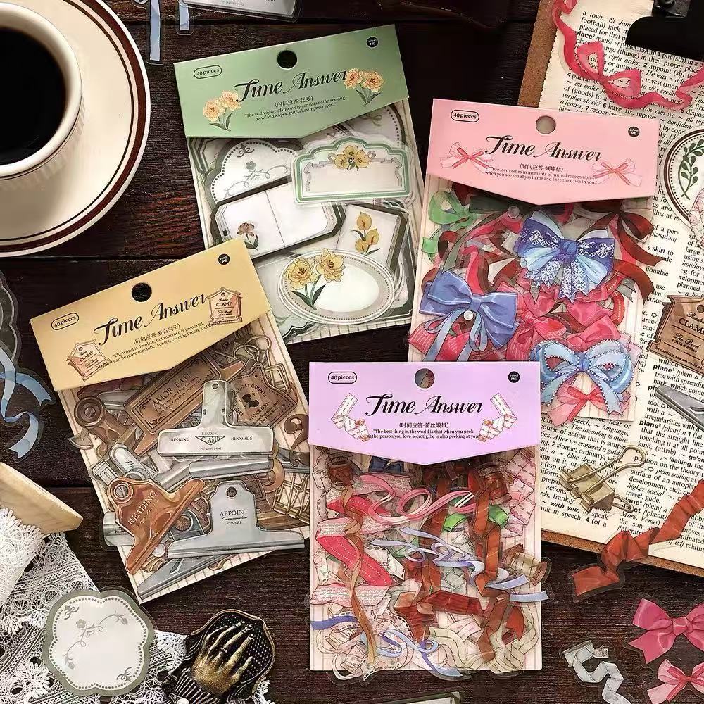 0826 Time answer PET Sticker -40Pcs each pack