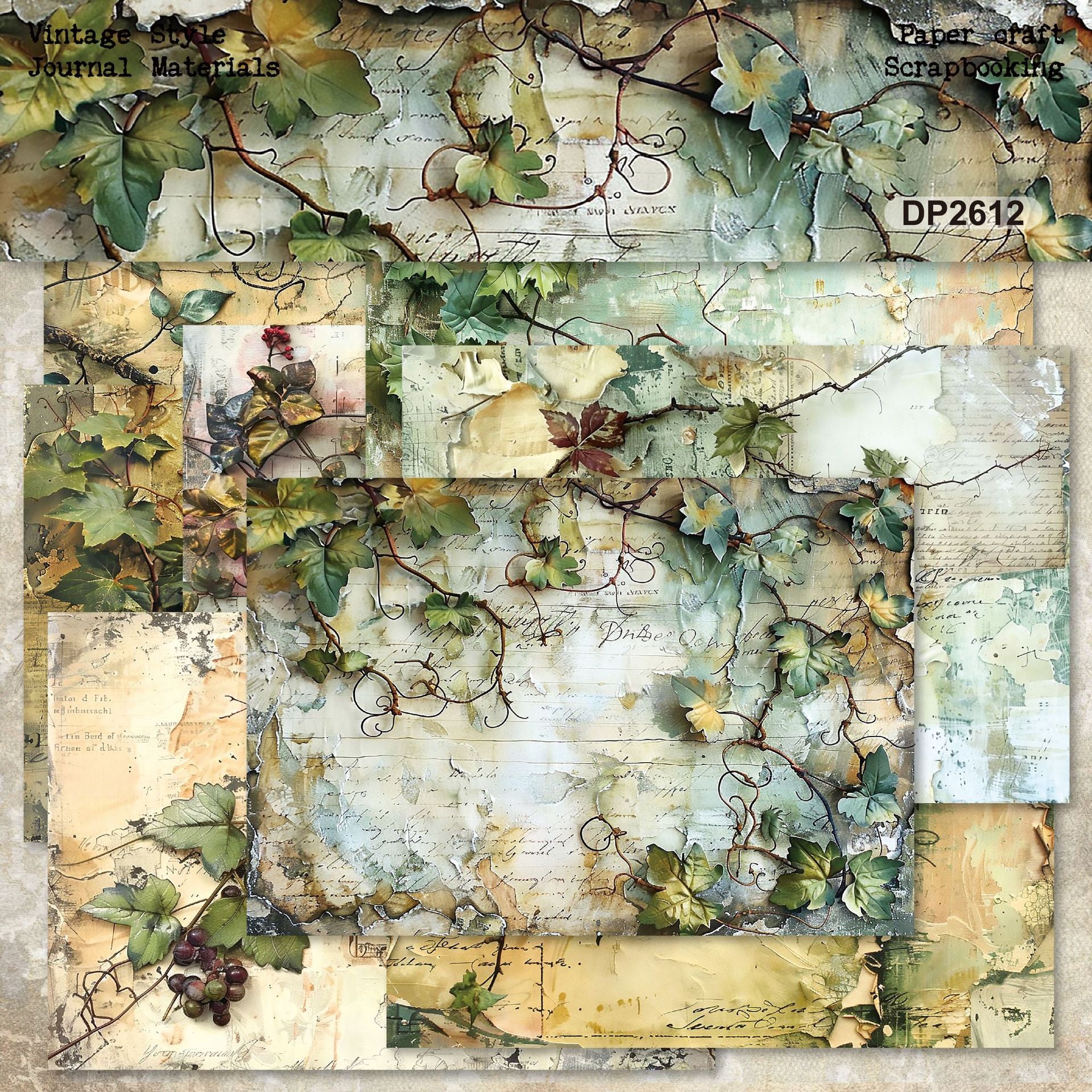 A5 Vine Background Paper -8Pcs each pack