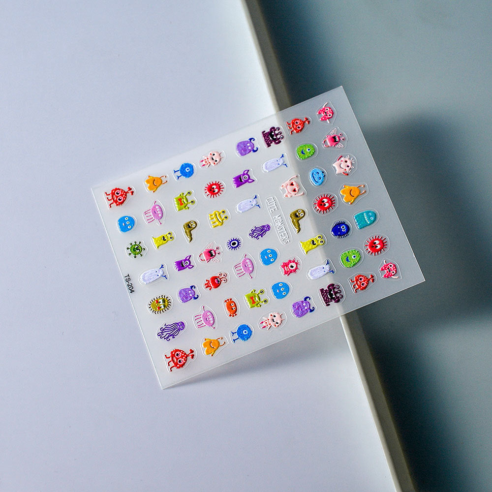 M313- King Bacteria Mini Embossed sticker 1 Pcs