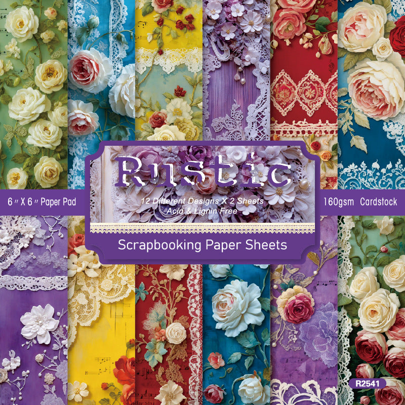 0508 Rustic background paper R2541 -24Pcs each pack