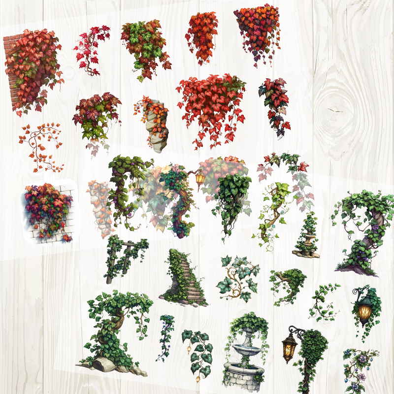 A4 vine matte PET pre-cut large sticker 1 pack 2 sheets