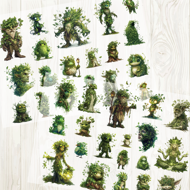 A4 Green Elf matte PET pre-cut large sticker 1 pack 2 sheets