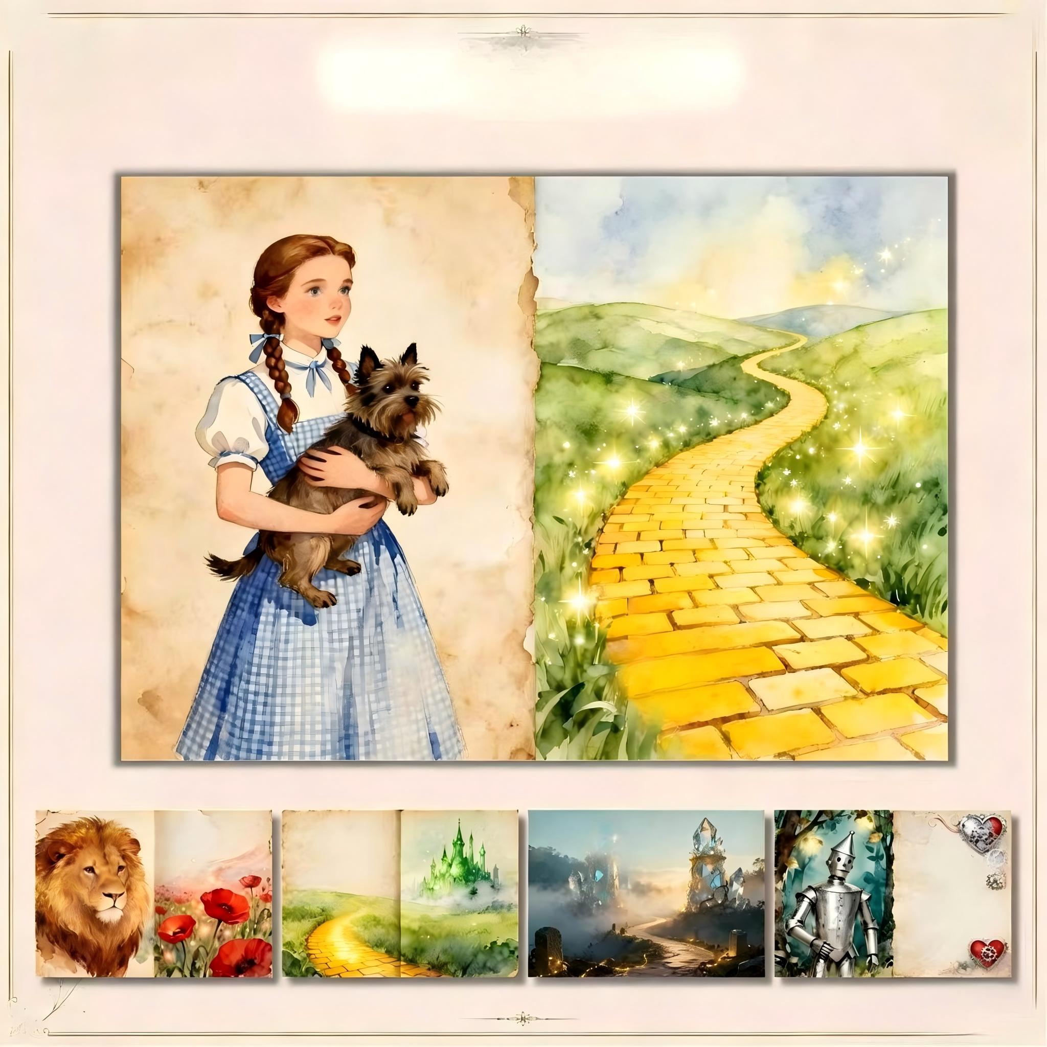 A4 size Vintage Fairy Tale Style paper 10 pcs