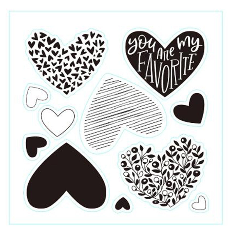 Vintage Heart background Stamp (15 x 15 cm)