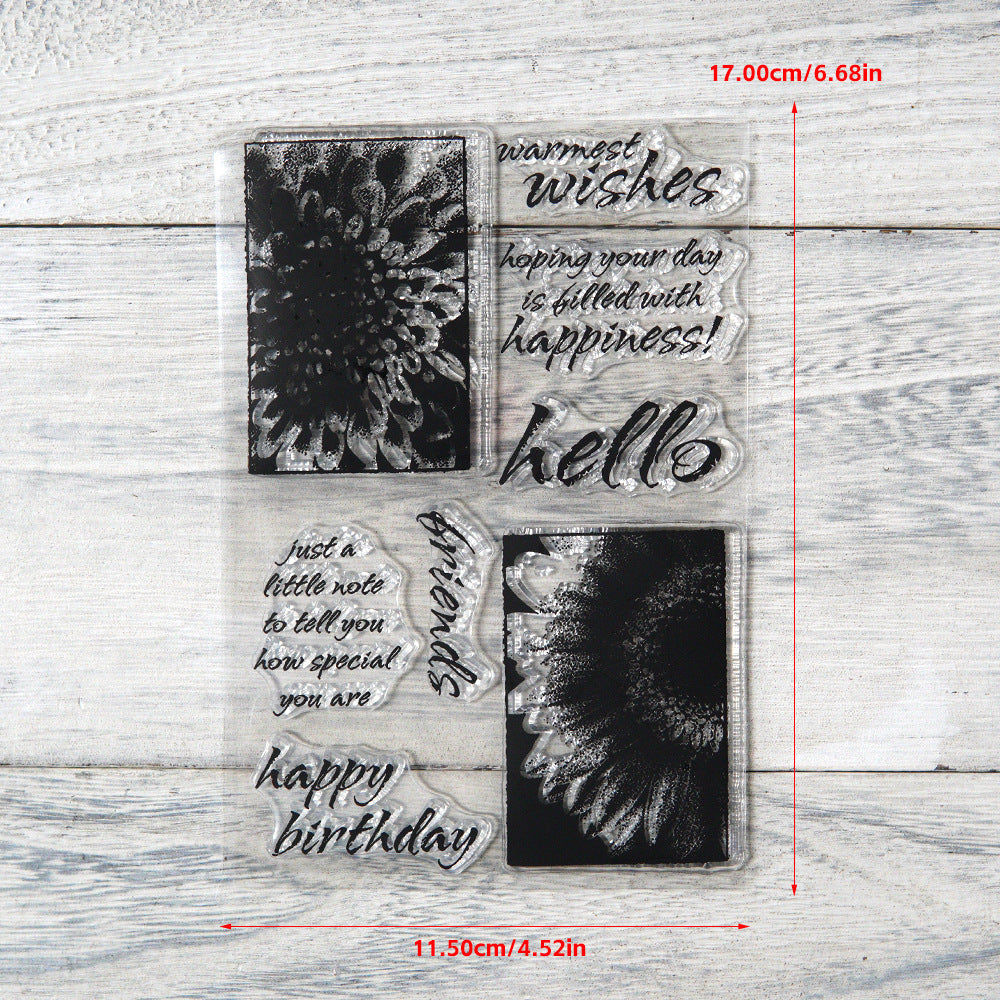 Vintage Sunflower background Stamp (11.5 x 17 cm)