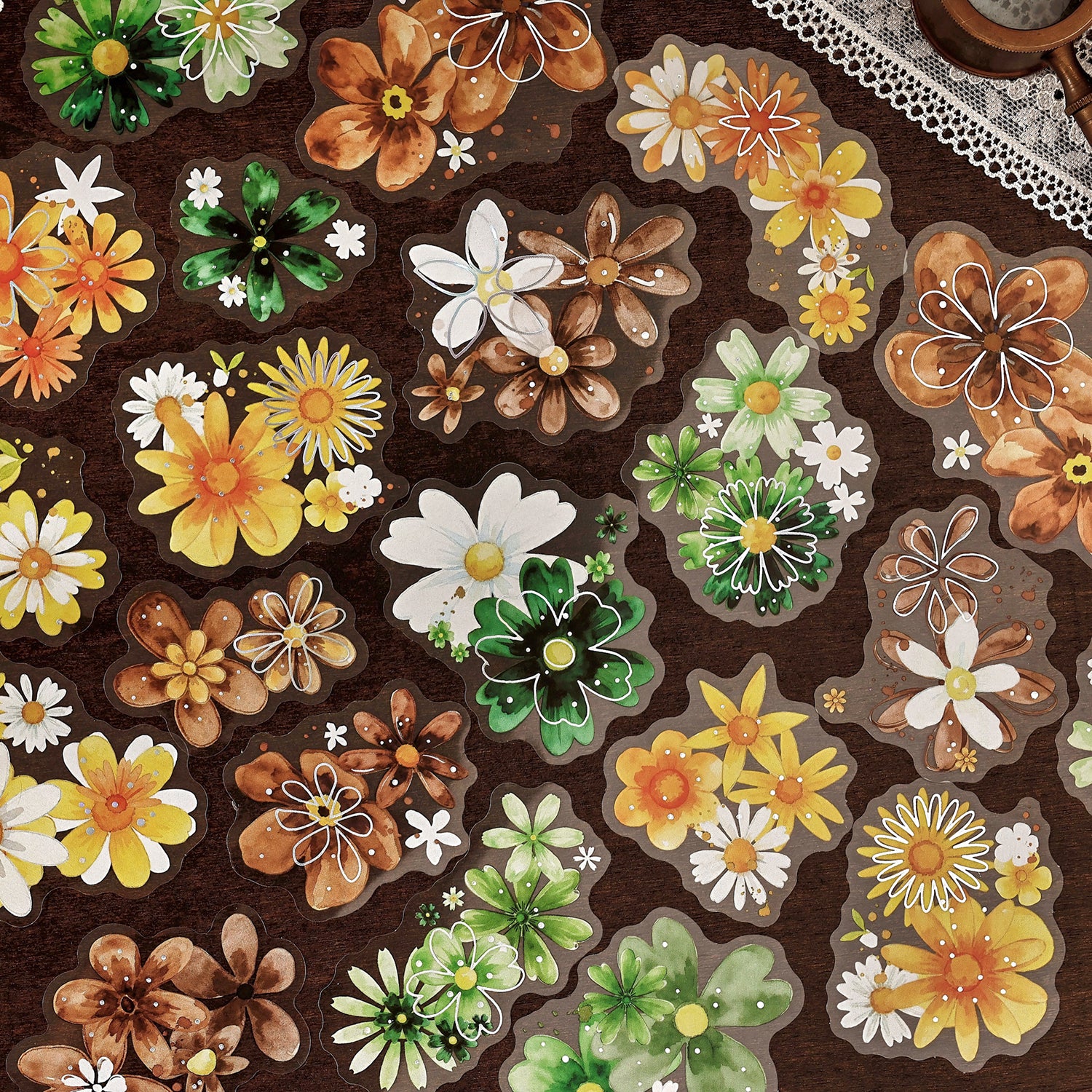 Starry Flower Wilds PET Stickers -20Pcs each pack