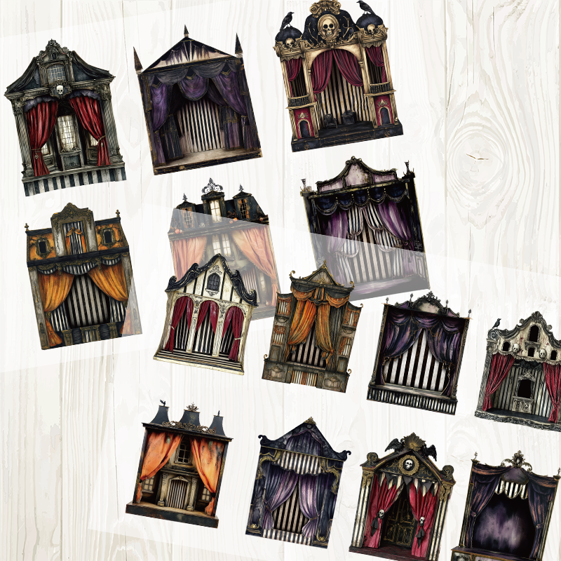 A4 Halloween House matte PET pre-cut large sticker 1 pack 2 sheets