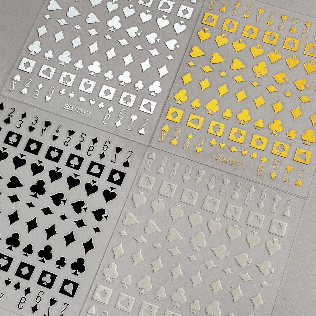 M277- Poker Embossed Mini sticker 1 Pcs