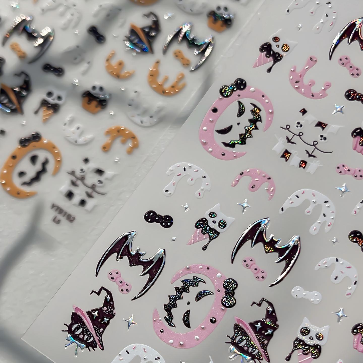 M334- Cute Halloween Embossed Mini sticker 1 Pcs
