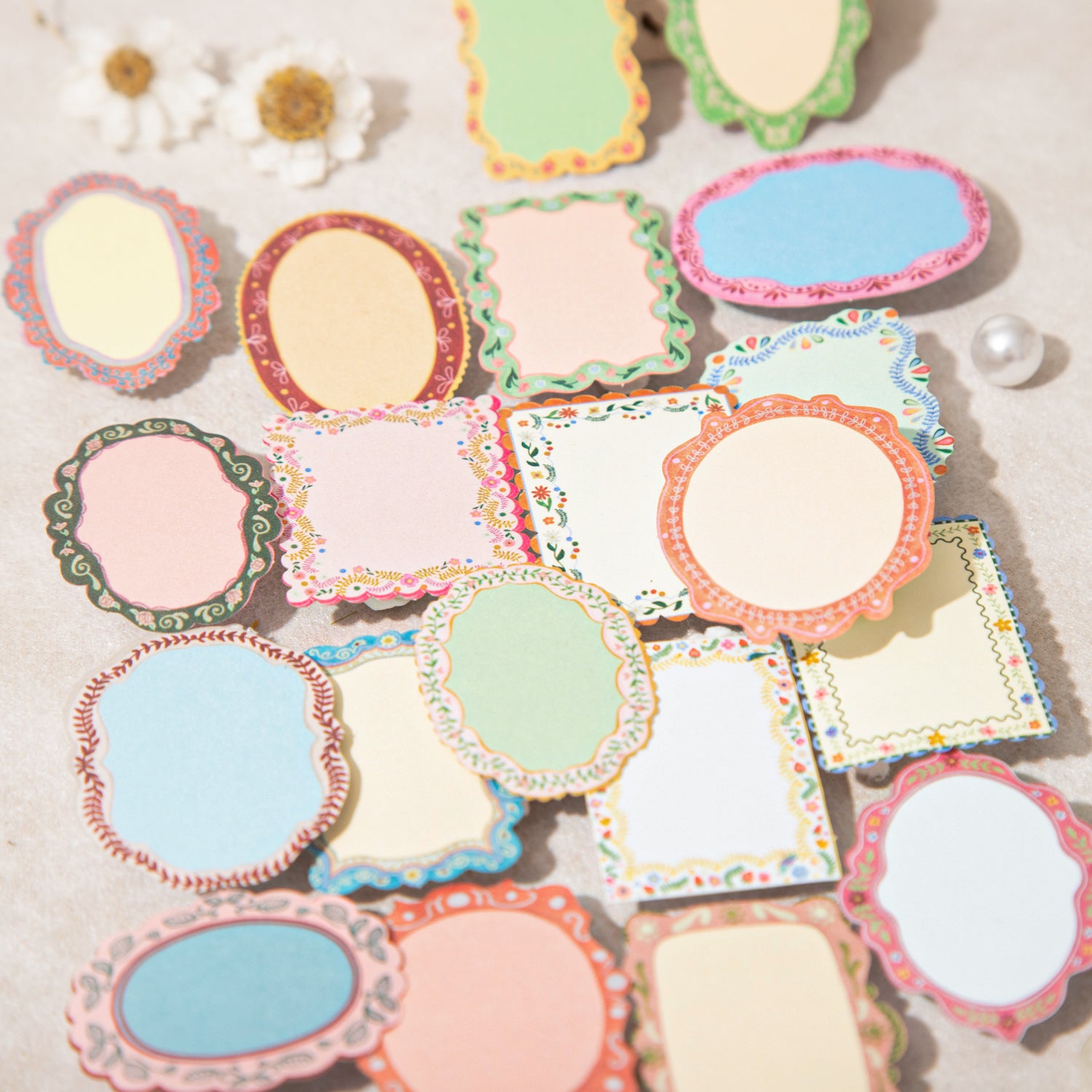 260513 Provencal Floral Border Solid Sticker -20Pcs each pack