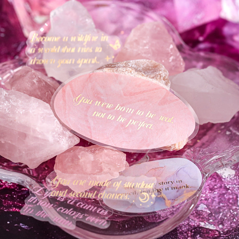 0428 Golden-Flushed Rock Series Sticker -30Pcs each pack