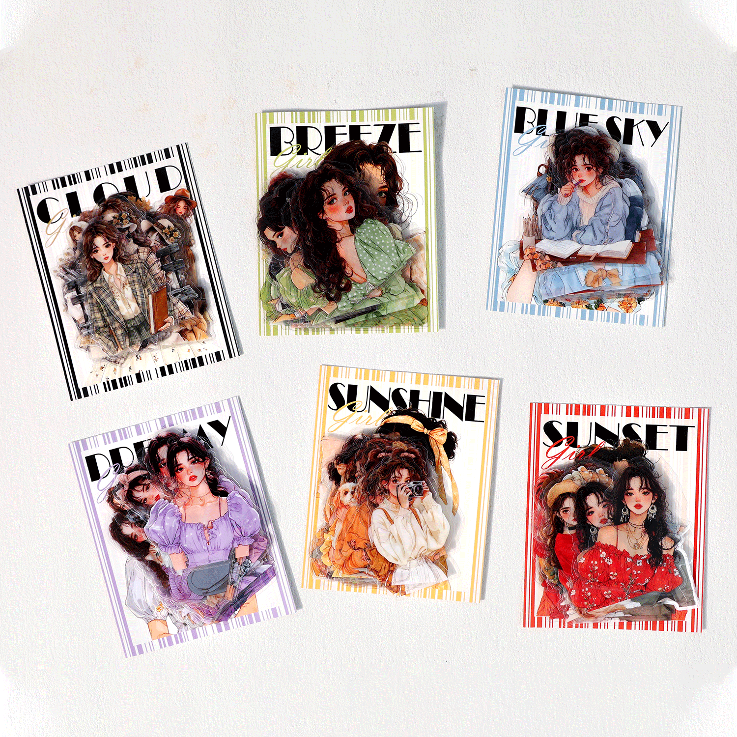 0324 Rainbow Girls Series Sticker -40Pcs each pack