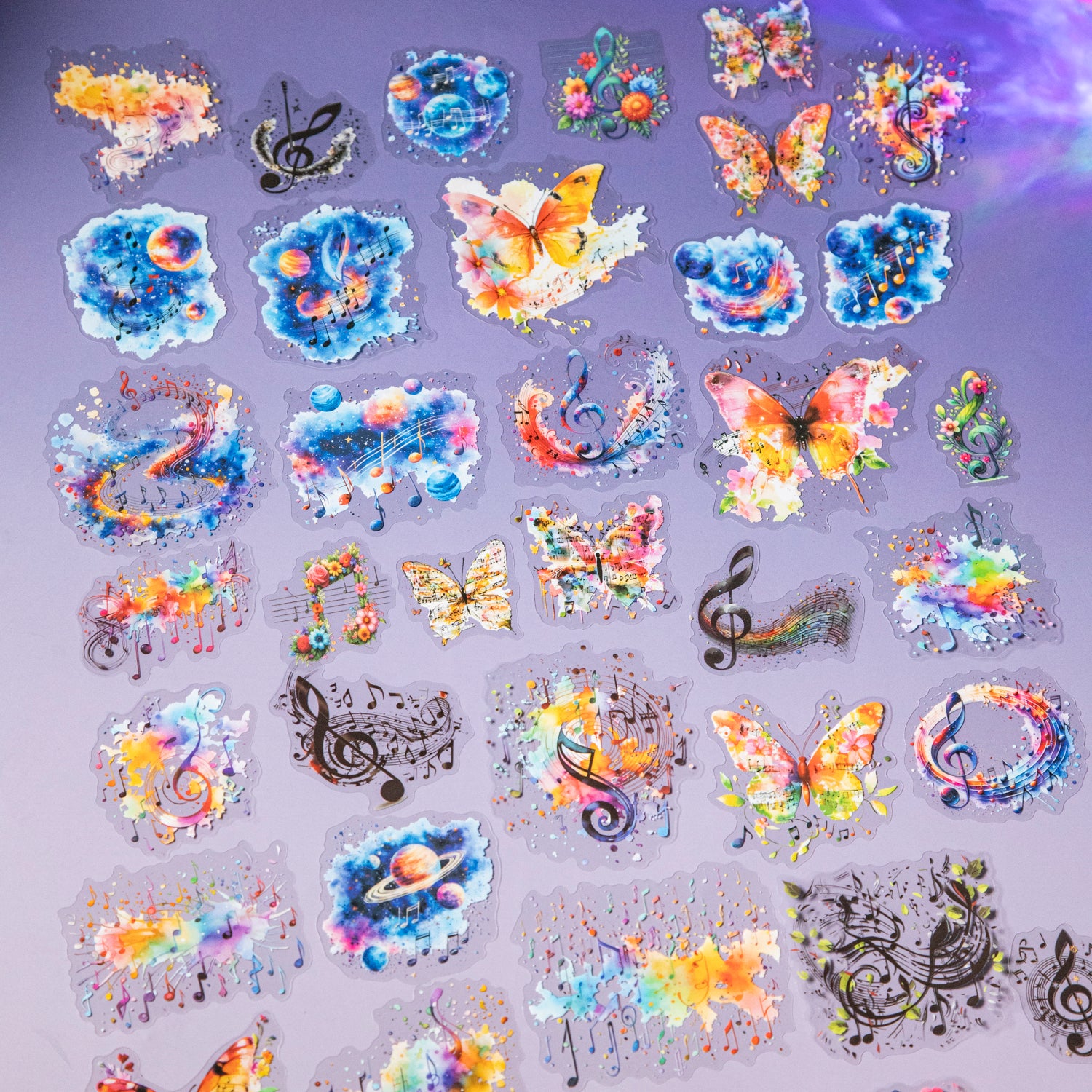 0623 Colorful melody PET Stickers -15Pcs each pack