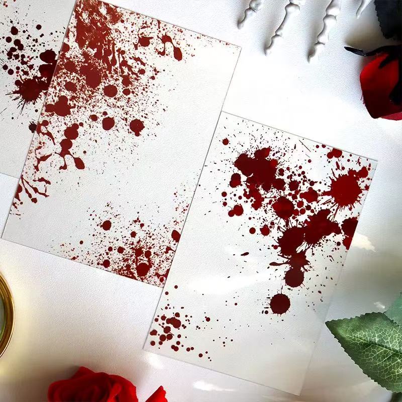 Blood stained clear card 8 pcs 1 pack 10CM*20CM *please tear off the protective film