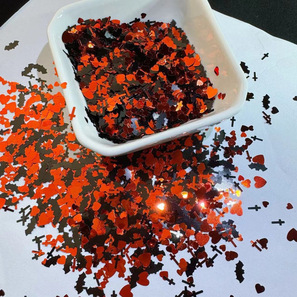Dark Hearts, Crosses & Bats Sequins (10g)