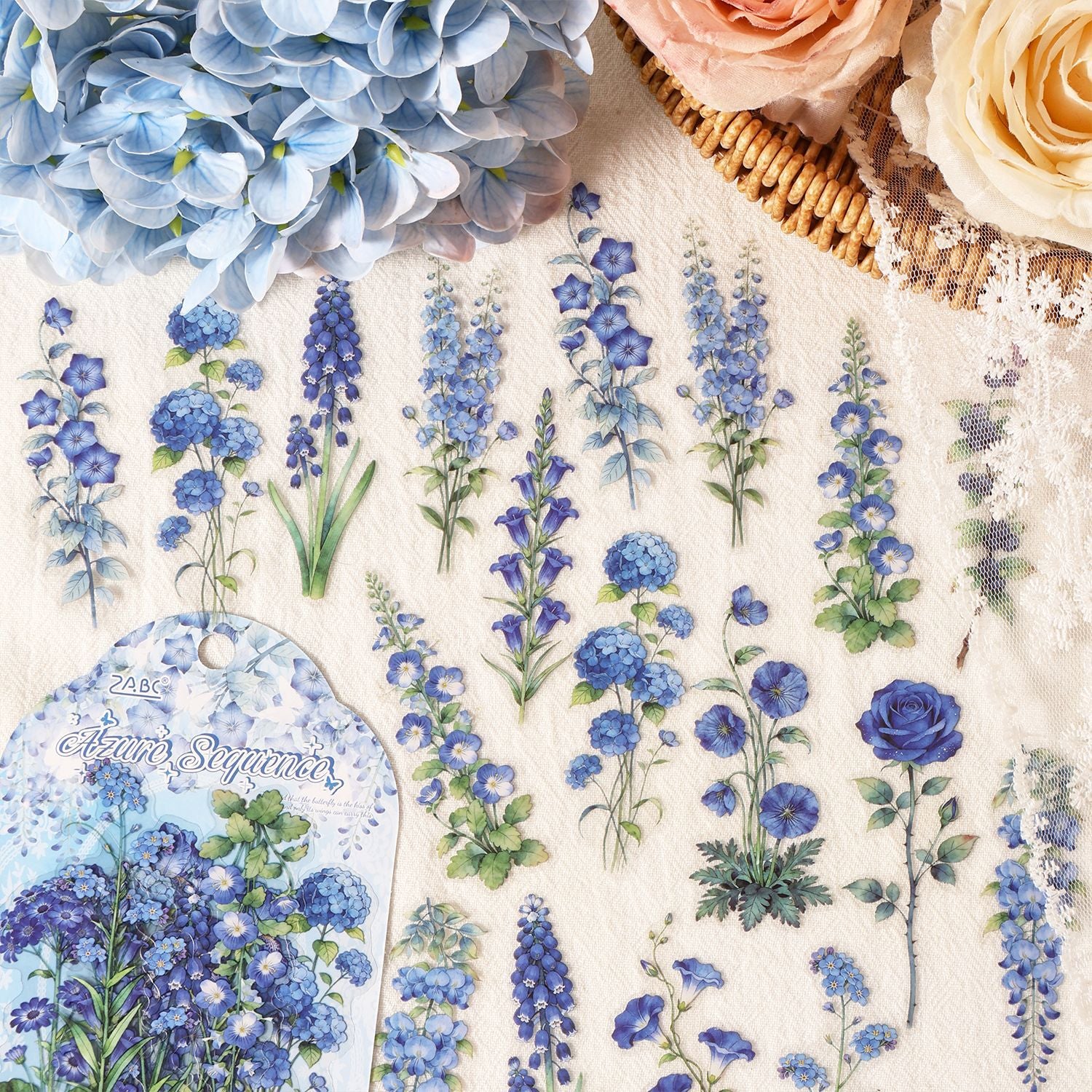 Colorful Flowers PET Stickers -30Pcs each pack