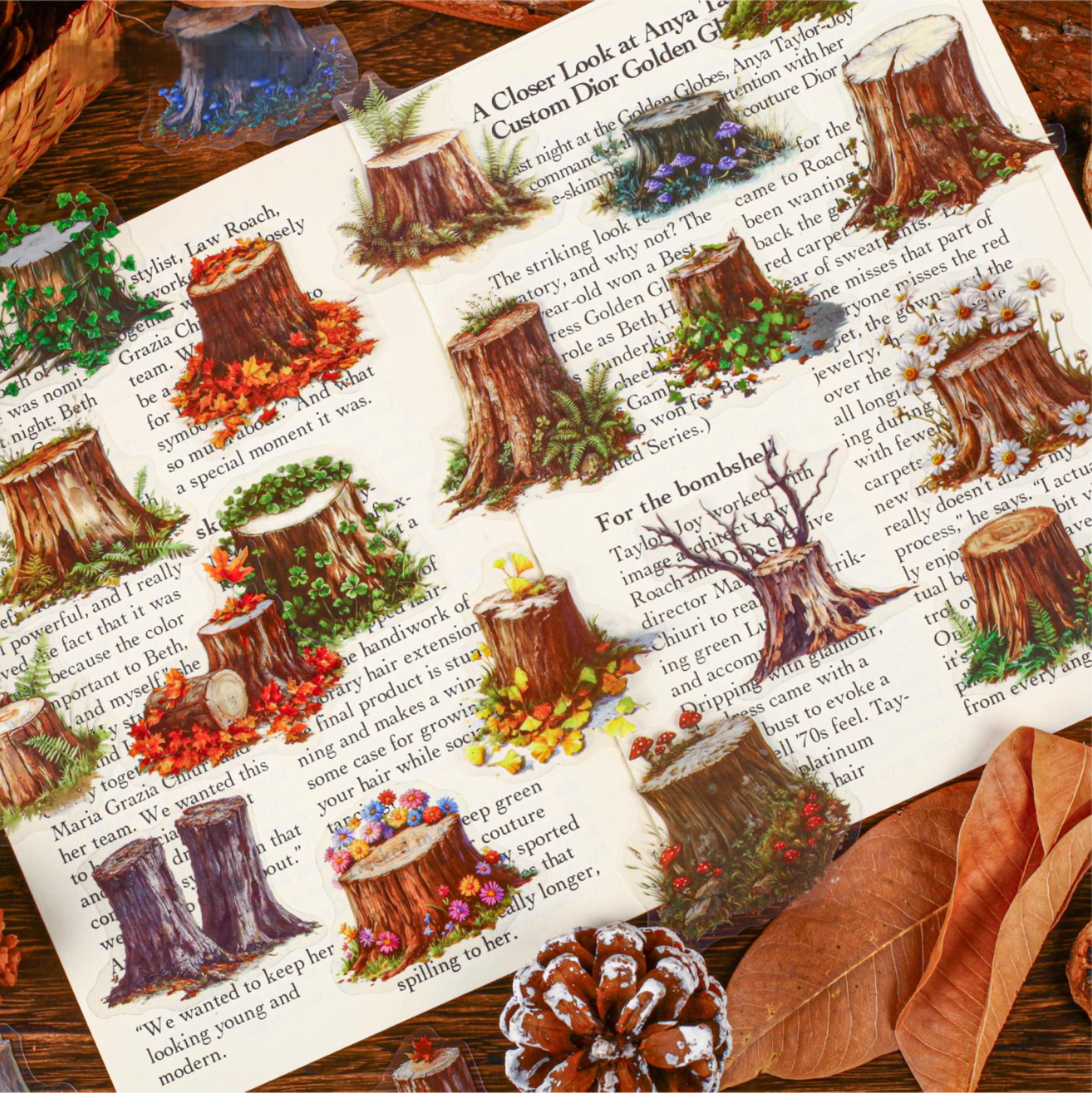 0530 Tree stump PET Sticker -20Pcs each pack