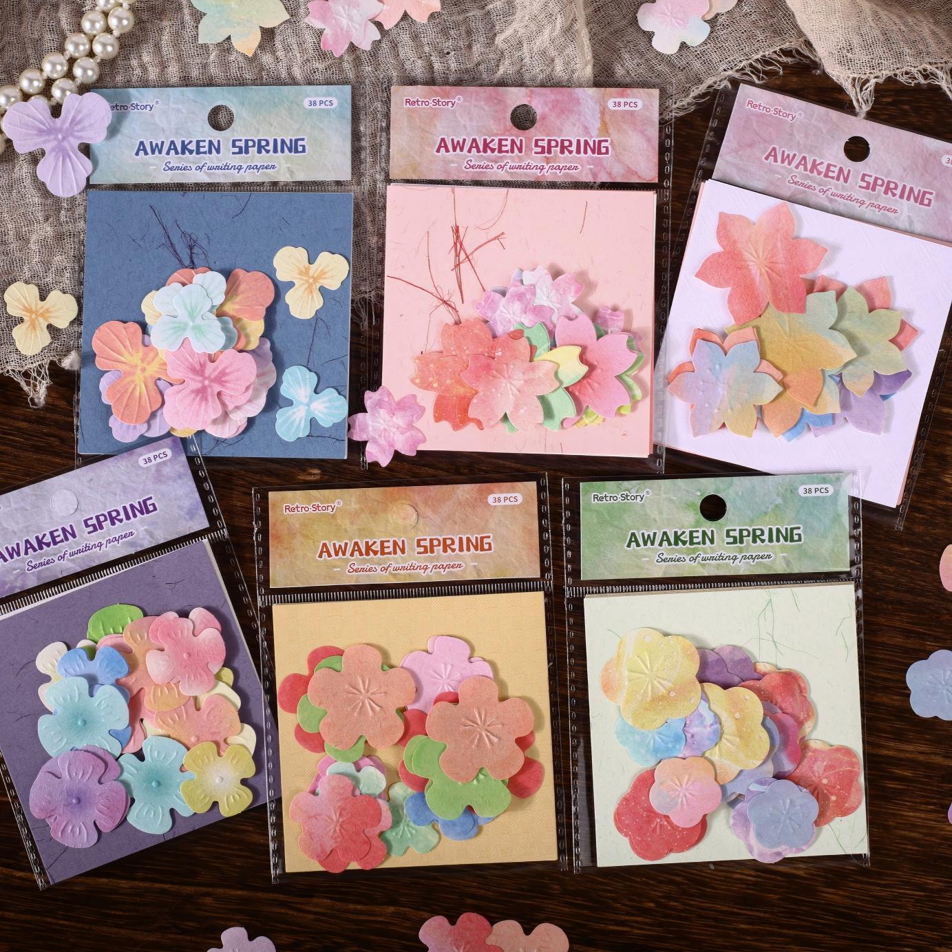 Embossing flowers paper -38Pcs each pack