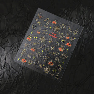 Spider Web Halloween mini stickers close-up