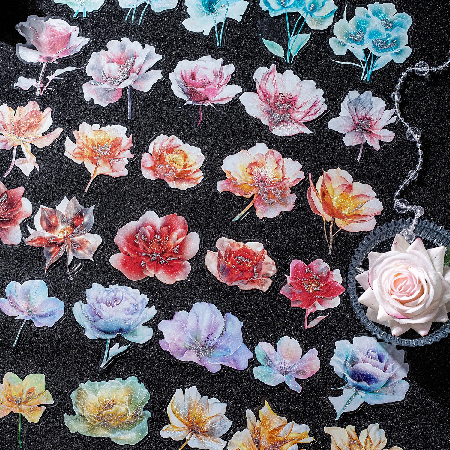 0623 Flower PET Stickers -20Pcs each pack