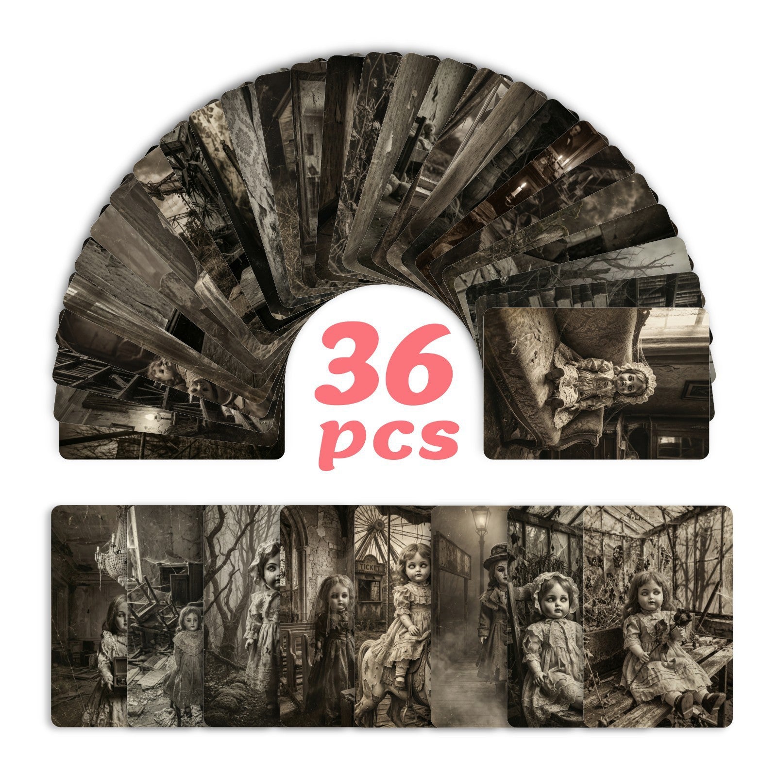 Gothic Dark Doll Cardstock 36pcs (2.36 × 3.5 inch)