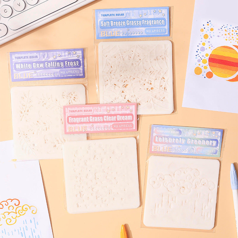 0318 Biye yin dream Series stencil -6Pcs each pack