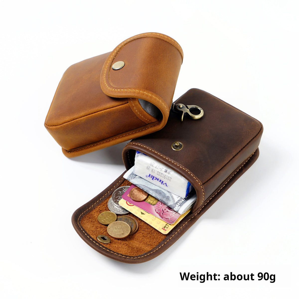 Pouch open with coins