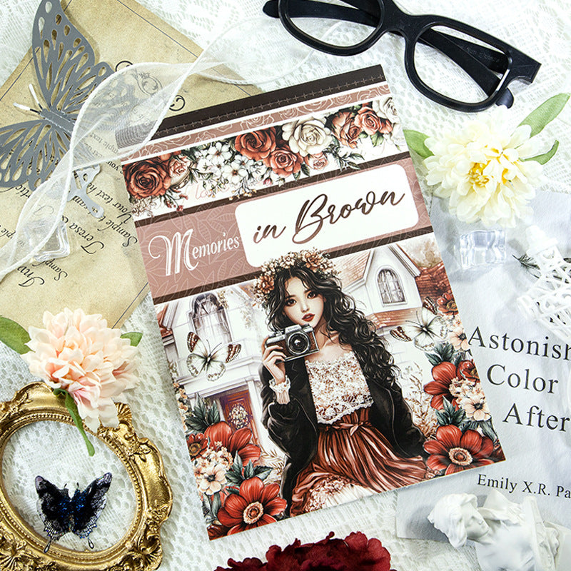 S-562- Memories in brown Sticker Book -20Pcs each pack