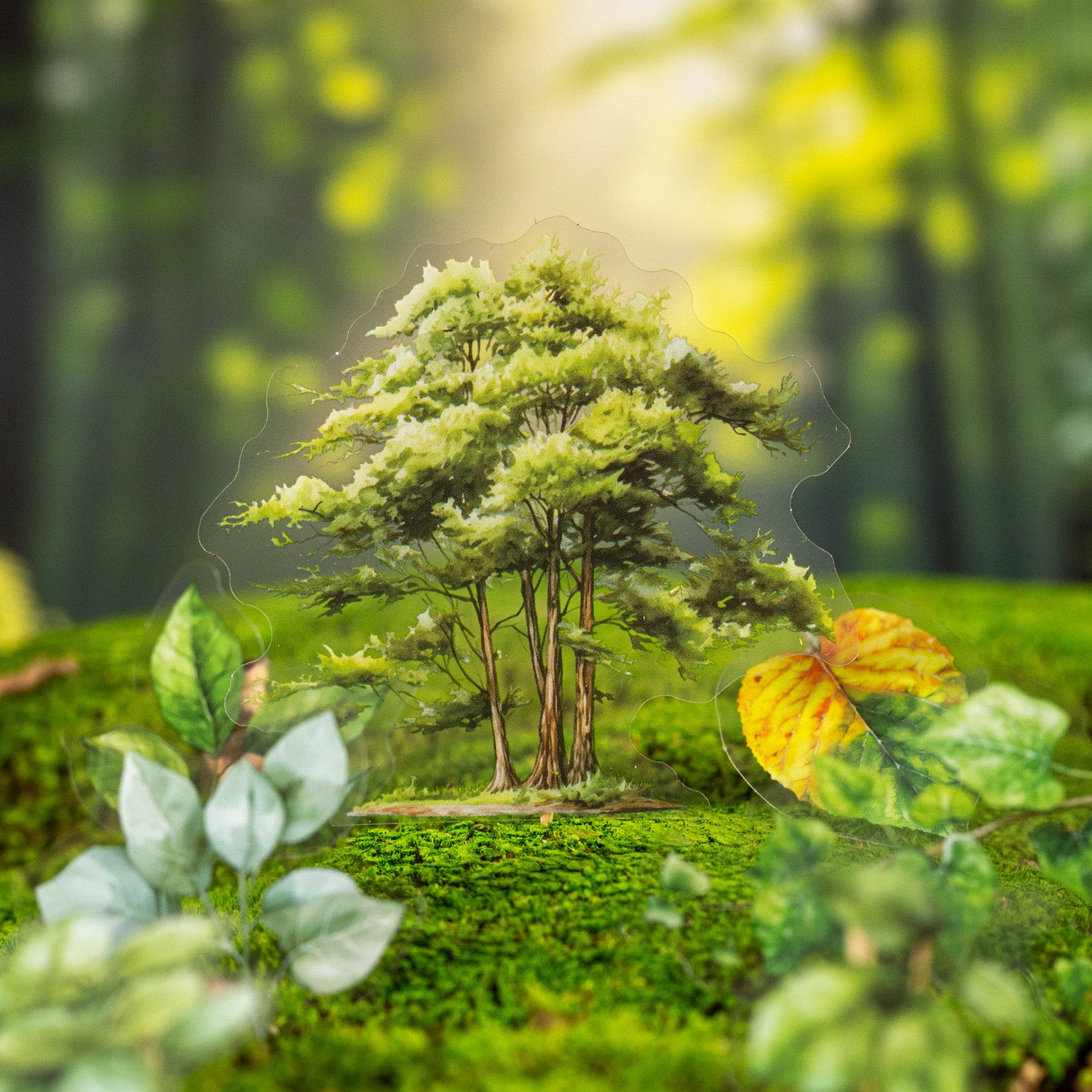 0812 Four seasons of trees PET Sticker -50Pcs each pack