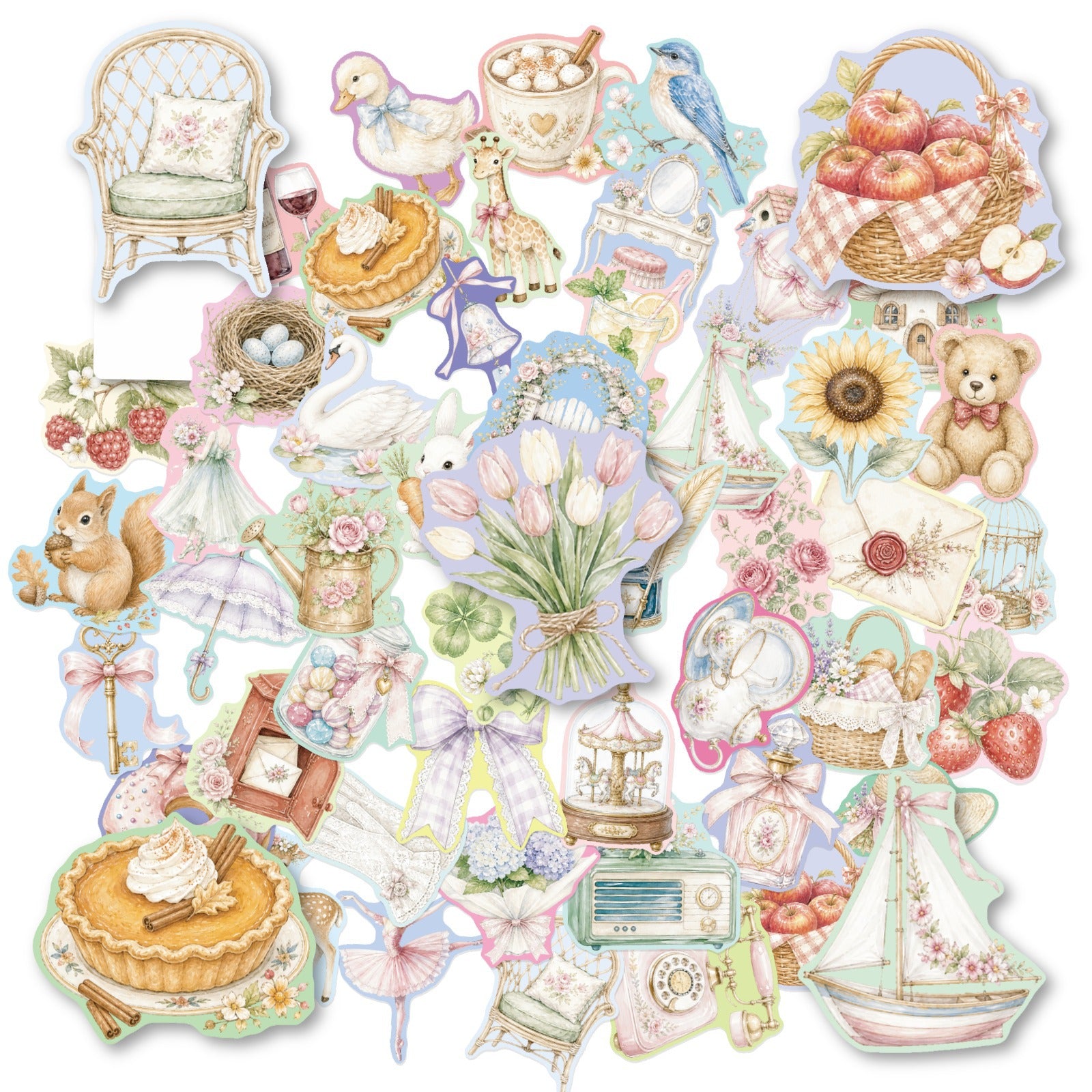 50 Secret Garden Solid Sticker With Colourful Border