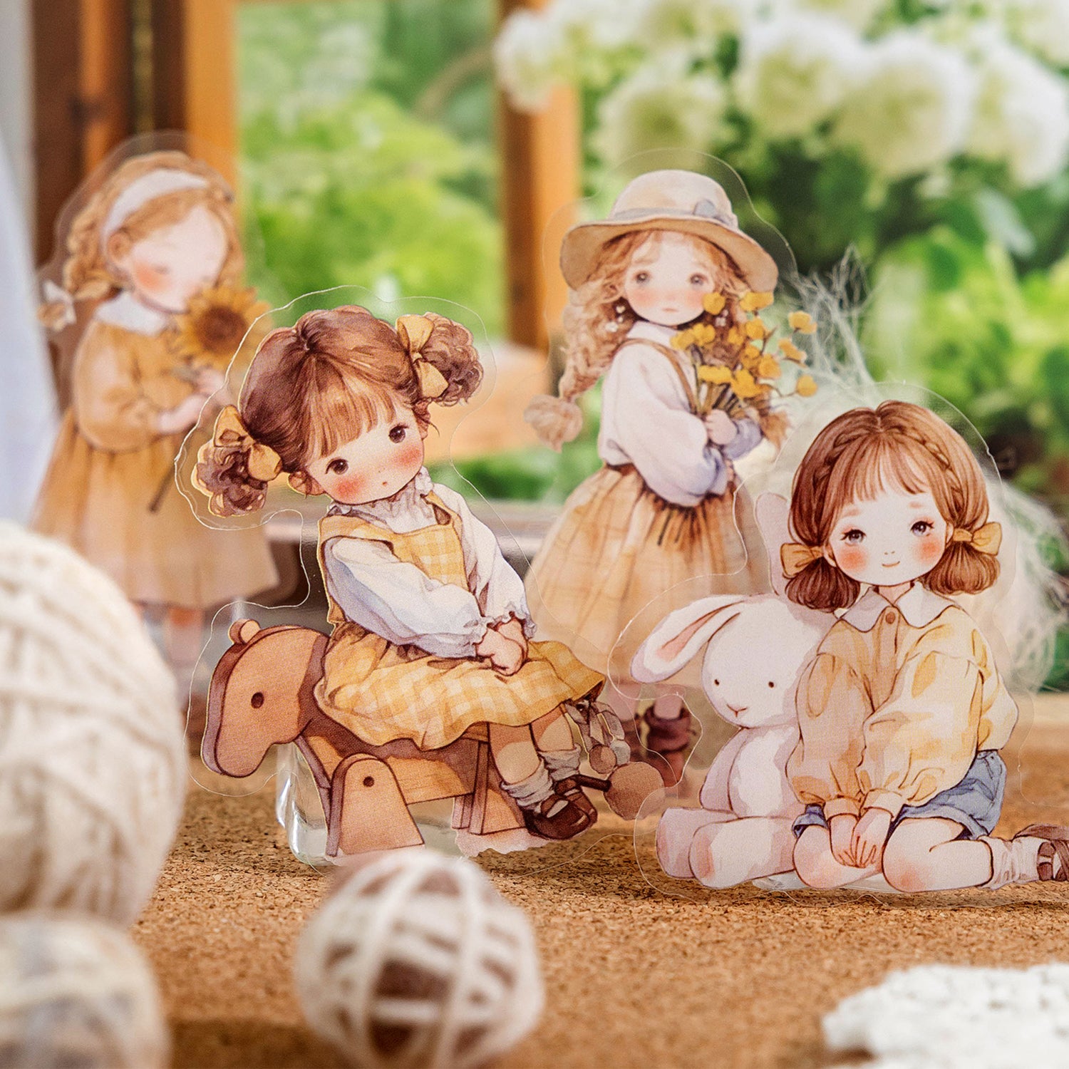 0626 Little girl PET Sticker -40Pcs each pack