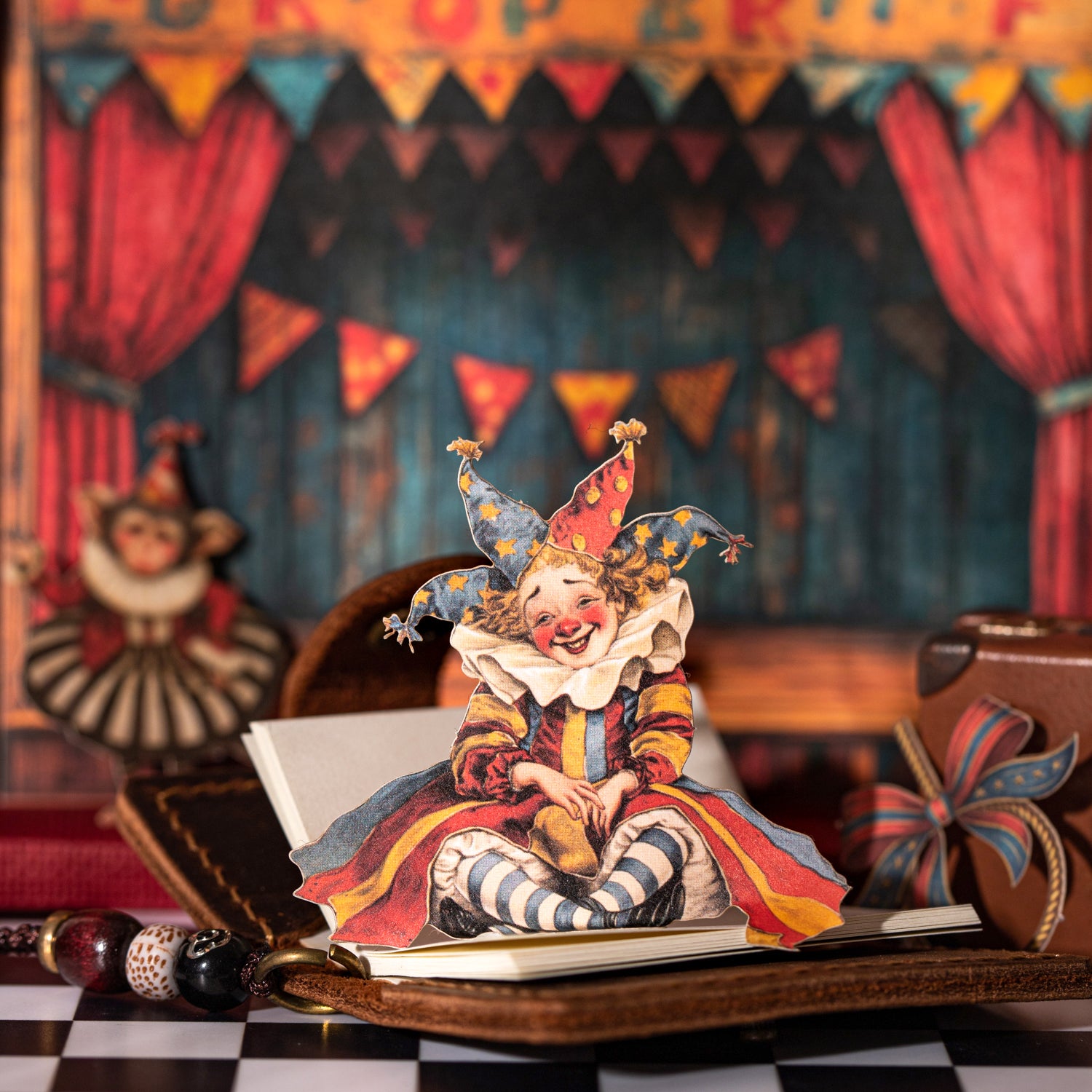 Circus cardstock & Solid sticker -15Pcs each pack