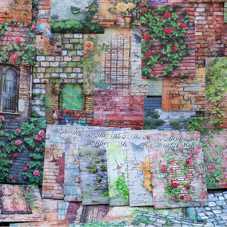 0529 Brick wall art Washi Sticker -10Pcs each pack
