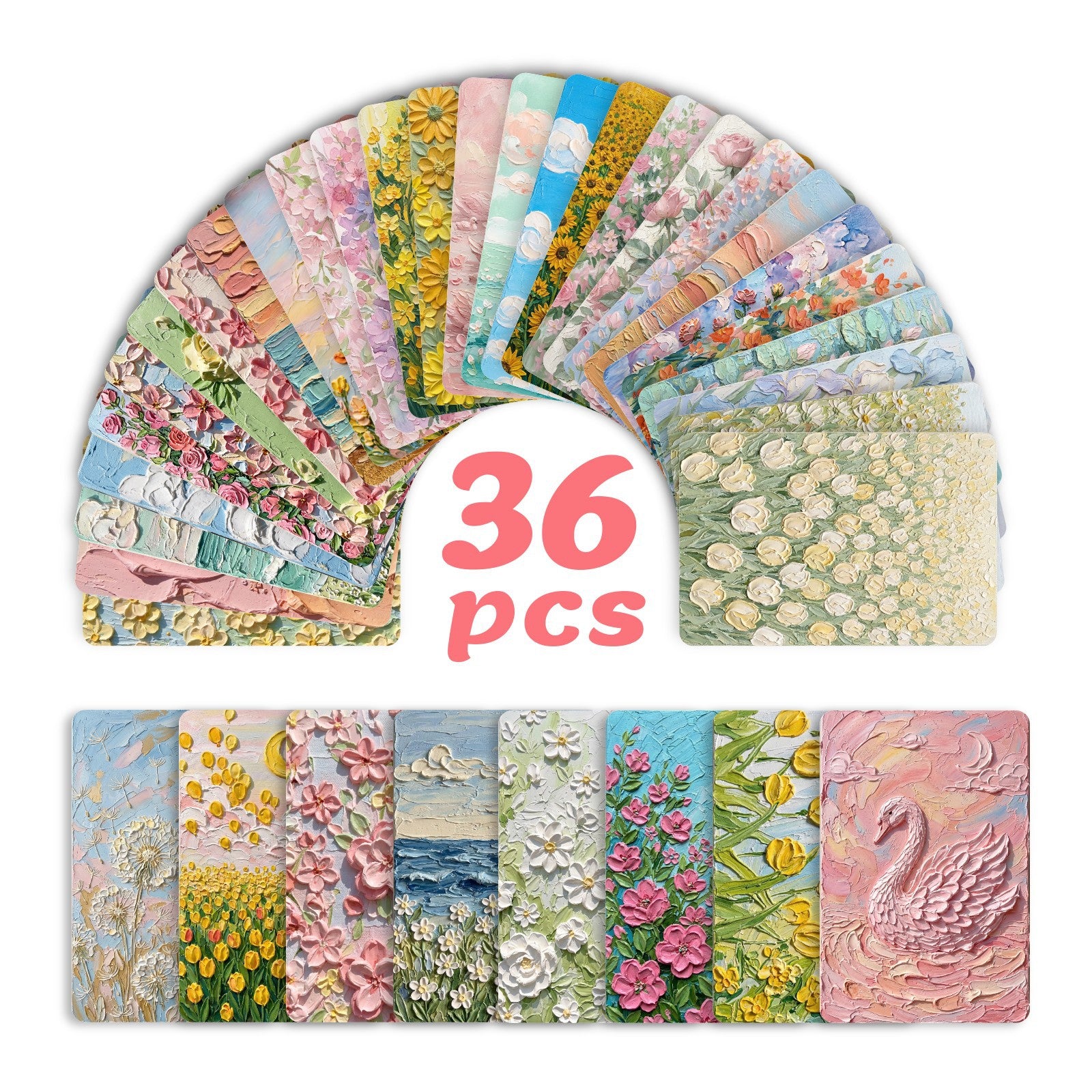 Spring Flowers Cardstock 36pcs (2.36 × 3.5 inch)